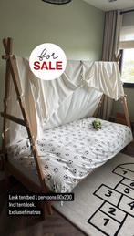 1 persoons tent bed. 90x200, Ophalen, 85 tot 100 cm, Zo goed als nieuw, Matras