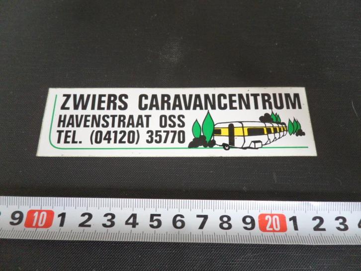 sticker Oss Zwiers Caravancentrum Havenstraat 04120-35770, Verzamelen, Stickers, Zo goed als nieuw, Bedrijf of Vereniging, Ophalen