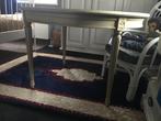 Eettafel, roomwit, uitschuifbaar, 4 - 6 persoons, Huis en Inrichting, Tafels | Eettafels, Gebruikt, Klassiek, Rond, Ophalen of Verzenden