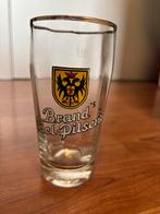 ZELDZAAM OUD BIERGLAS BRAND’S EDEL-PILSENER, Ophalen of Verzenden, Gebruikt, Bierglas