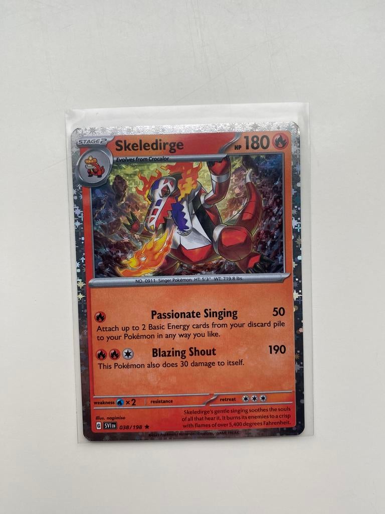 Skeledirge Sparkle Holo, Hobby en Vrije tijd, Verzamelkaartspellen | Pokémon, Ophalen of Verzenden, Zo goed als nieuw