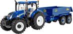 New Holland T6 tractor met aanhanger set, Britains, Tractor of Landbouw, Ophalen of Verzenden, Nvt