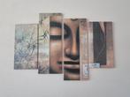 Canvas schilderij vierluik Buddha 130x80, Antiek en Kunst, Ophalen of Verzenden