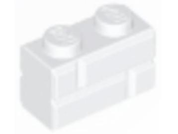 Lego Castle Stenen 5x 1x2 Met Steen Patroon Wit 98283 (NIEUW beschikbaar voor biedingen