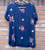 REAL VINTAGE Blauw t-shirt met geborduurde details M / 38, Maat 38/40 (M), Blauw, Ophalen of Verzenden, Zo goed als nieuw