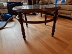 Ronde Salontafel met Tonet en Glasplaat, Minder dan 55 cm, Zo goed als nieuw, Hout, Ophalen