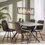 Moderne Eettafel met Metalen Onderstel, Ophalen, 50 tot 100 cm, Zo goed als nieuw, Vijf personen of meer