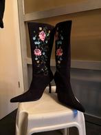 Chedive laarzen met bloemen - Nieuw!, Hoge laarzen, Zwart, Nieuw, Ophalen of Verzenden