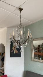 Oude Franse kroonluchter met 8 lampen, Glas, Ophalen of Verzenden, Zo goed als nieuw