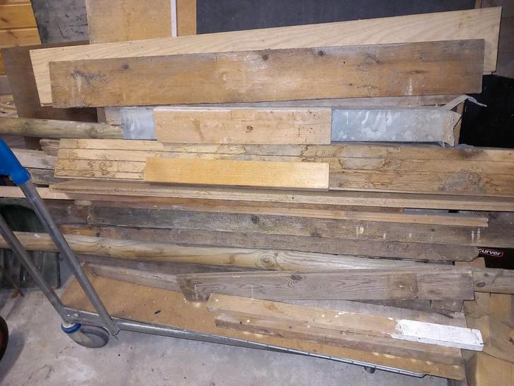 Hout te koop, balken en planken, Doe-het-zelf en Verbouw, Hout en Planken, Gebruikt, Plank, Overige houtsoorten, Minder dan 200 cm