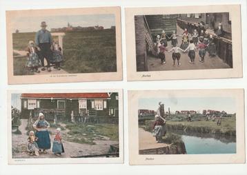 Marken 8 oude gelopen ansichtkaarten klederdracht beschikbaar voor biedingen