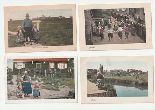 Marken 8 oude gelopen ansichtkaarten klederdracht, Verzamelen, Ansichtkaarten | Nederland, Gelopen, Noord-Holland, Voor 1920, Verzenden