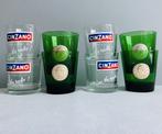 Cinzano Dubonnet Byrrh 8 tumblers glazen groen sixties, Ophalen of Verzenden, Zo goed als nieuw, Overige typen