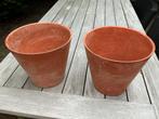 2x Ronde Kunststof Plantenbakken, Kunststof, Gebruikt, Minder dan 60 cm, Rond