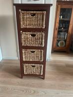 Kast met rieten manden, Huis en Inrichting, Kasten | Ladekasten, Ophalen, Minder dan 50 cm, Gebruikt, 100 tot 150 cm