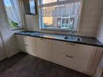 Hoogglans keuken met massief natuursteen blad., Ophalen, Gebruikt, Wit, Graniet of Steen