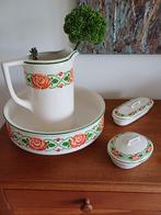 Vintage wastafel set met rozen decoratie, Ophalen