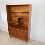 Vintage boekenkast/ highboard hoogglans noot, Bilea, 100 tot 150 cm, Vintage, Ophalen of Verzenden, 150 tot 200 cm