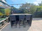 Bartafel + 6 stoelen + 6 kussens, Tuin en Terras, Tuinsets en Loungesets, Ophalen, Gebruikt, Stoel