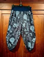 stretch harembroek donkerblauw bloemen 48/52, Ophalen of Verzenden, Blauw, Broek of Spijkerbroek