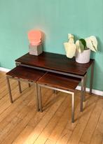 Midcentury Mimiset Pastoe / Vintage Houten Bijzettafels, Ophalen, Gebruikt, 100 tot 150 cm, Pastoe Van Teeffelen Retro Jaren 50 60