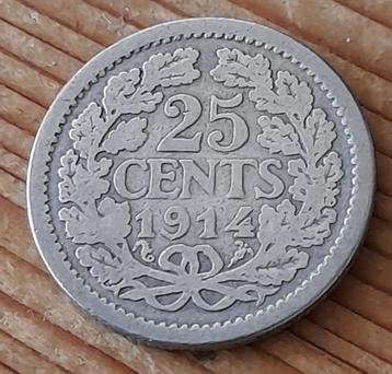 Nederland 25 cent 1914 (lot 3) beschikbaar voor biedingen