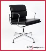 Vitra ea 208 Zwart Leder Gepolijst 3 besch., Huis en Inrichting, Stoelen, Zo goed als nieuw, Leer