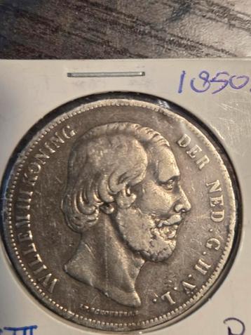 Zilveren 2½ Gulden 1850 - Willem III beschikbaar voor biedingen