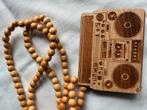 Hiphop Boombox Houten Ketting - Nieuw, Verzenden, Nieuw, Bruin