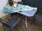 Hlazsn tuintafel met 3 stoelen, Tuin en Terras, Tuinsets en Loungesets, Ophalen, Gebruikt