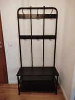 Kapstok met bankje - Zwart metaal/hout, Huis en Inrichting, Woonaccessoires | Kapstokken, Ophalen, Zo goed als nieuw, Metaal, Staande kapstok