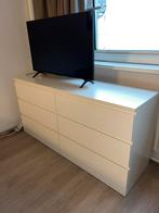 Witte Malm ladekast, Ophalen, 5 laden of meer, 150 tot 200 cm, Zo goed als nieuw