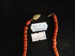 ketting bloedkoraal stenen gouden slot totaal gewicht 20.5, Verzenden, Goud, Ketting