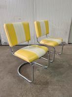 4 Leuke Retro dining stoelen - Geel, Huis en Inrichting, Stoelen, Ophalen, Gebruikt, Overige kleuren, Vier
