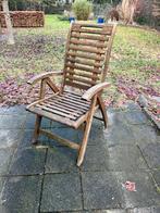 Teakhouten verstelbare tuinstoel, Tuin en Terras, Ophalen, Gebruikt, Teakhout, Verstelbaar