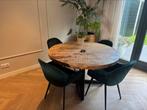 Ronde tafel met stoelen, Huis en Inrichting, Tafels | Eettafels, Rond, Zo goed als nieuw, Vier personen, Overige houtsoorten