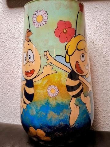 Vintage retro Maja de Bij Vaas - Handgemaakt Decoupage beschikbaar voor biedingen