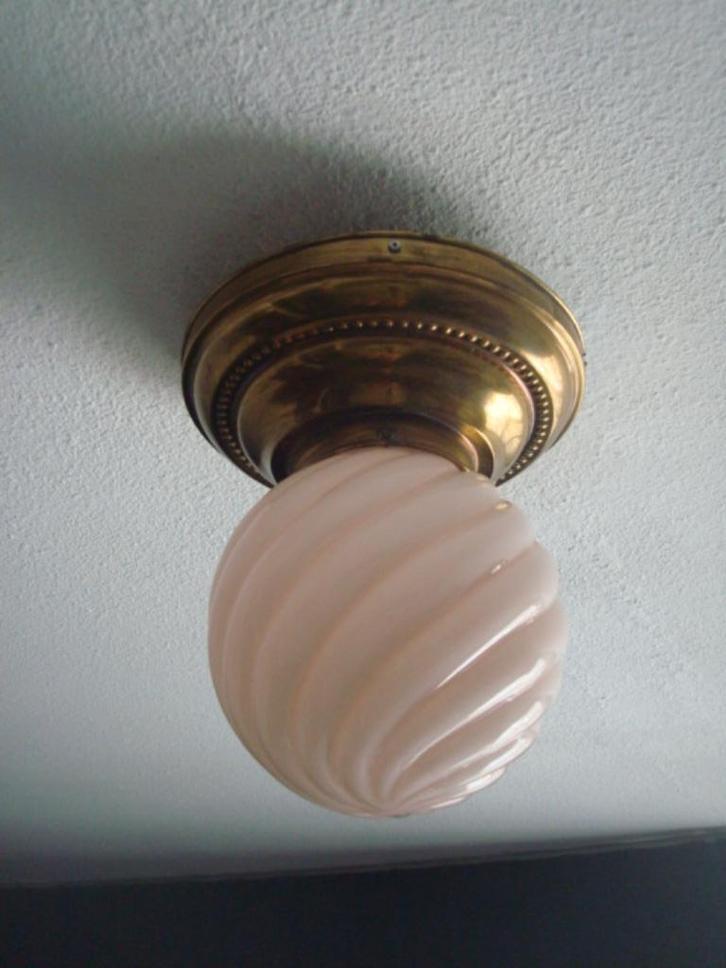 Franse Art Deco Plafonniere ca.1930, Antiek en Kunst, Antiek | Lampen, Ophalen