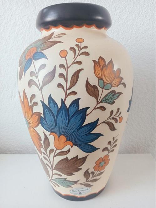 Prachtige antieke vaas met bloemen 1832 flora Gouda plateel, Antiek en Kunst, Antiek | Keramiek en Aardewerk, Ophalen of Verzenden