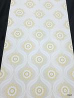 14063 Zachtgeel retrobehang bloemen en subtiele glans swiet, Verzenden, 75 m² of meer, Wit