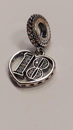 ❤️ NIEUWE originele Pandora bedel cijfer 18 hart zirkonia's, Pandora, Nieuw, Ophalen of Verzenden, 1 bedel