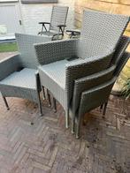 Tuinstoel kunststof rotan met aluminium frame, Ophalen, Zo goed als nieuw, Kunststof