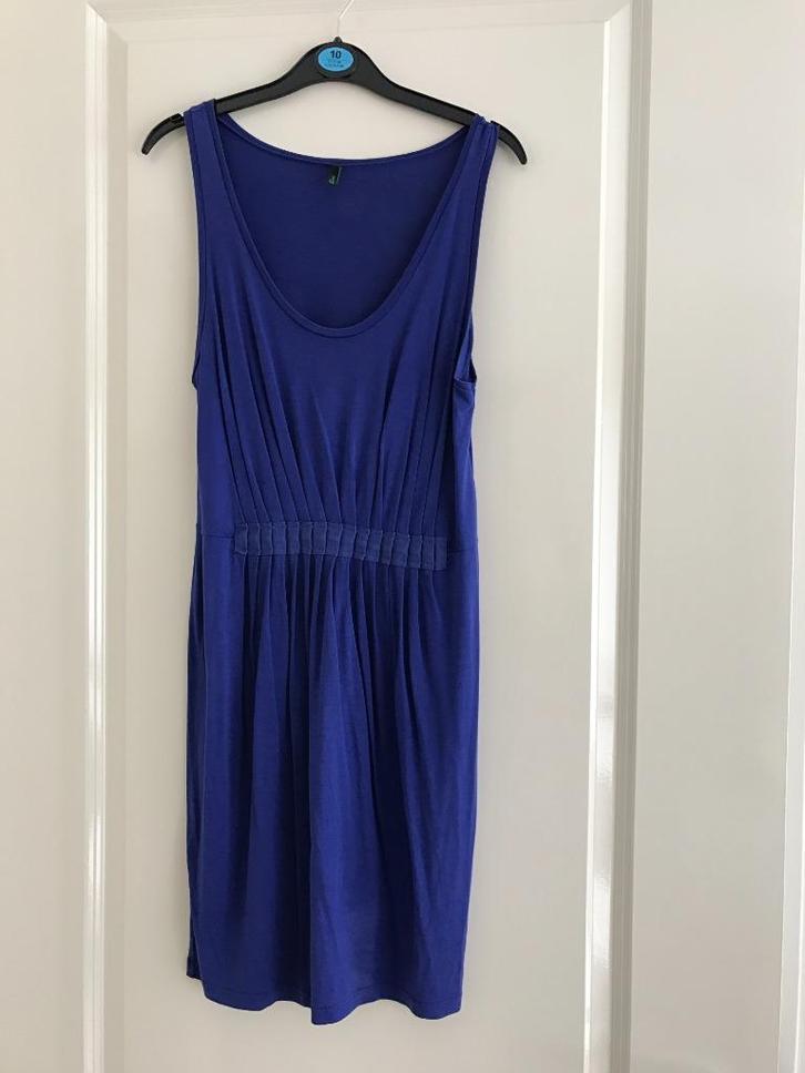 Jurk Benetton paars blauw zomer, Kleding | Dames, Jurken, Zo goed als nieuw, Maat 36 (S), Blauw, Ophalen