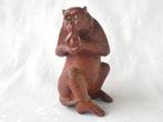 Antiek houten Aapje, snijwerk 107mm – Japanse Okimono, Meiji, Ophalen of Verzenden