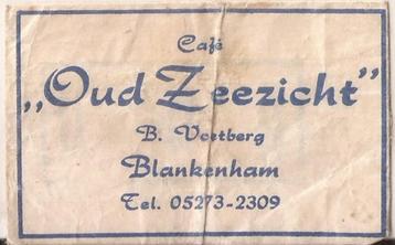Blankenham Café 'Oud Zeezicht' sukerzakje 50/60er jaren beschikbaar voor biedingen