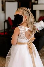 2x Bruidsjurkje wit met kant kind met gouden lint, Ophalen, Zo goed als nieuw, Meisje, Overige typen