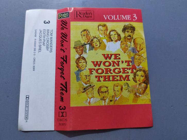 WE WON'T FORGET THEM VOLUME 3 (CASSETTEBANDJE), Cd's en Dvd's, Cassettebandjes, Zo goed als nieuw, Origineel, Pop, 1 bandje, Ophalen of Verzenden