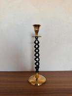 Vintage open barley spiral kandelaar art deco messing, Ophalen of Verzenden, Koper of Brons