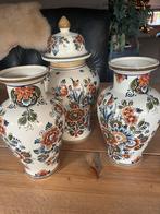 Set van 3 Flora Keramiek Delfts Polychroom Vazen, Antiek en Kunst, Antiek | Keramiek en Aardewerk, Ophalen