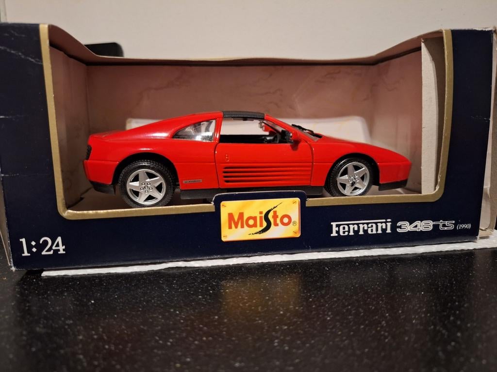 Maisto Ferrari 348 ts (1990) modelauto 1:24, Ophalen of Verzenden, Zo goed als nieuw, Auto, Maisto